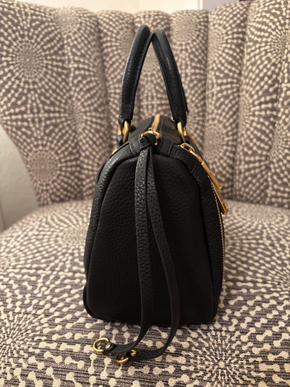 Rebecca Minkoff Mab Black Leather Small Speedy Top Handle Satchel Bag w/ Strap - Picture 6 of 16